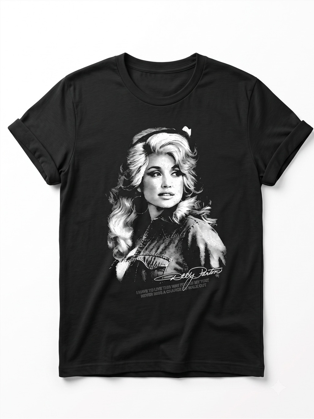 Dolly Parton Signature Vintage Music Graphic Tee Classic Cowgirl Legend T-Shirt
